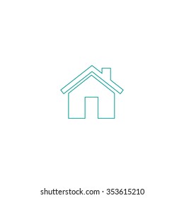 Small House Outline Symbol On White Stock Illustration 353615210