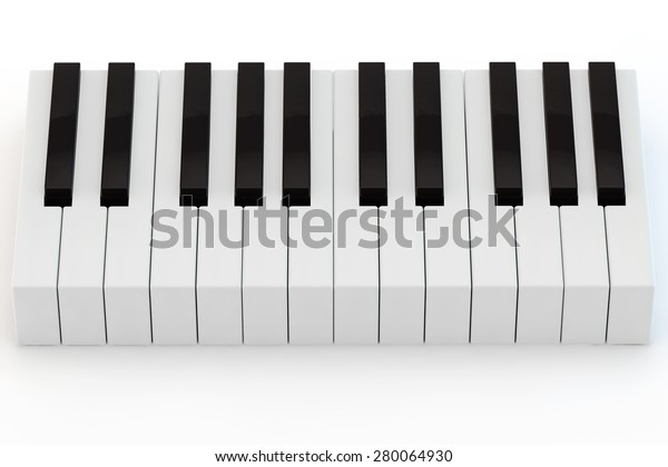 Small Keyboard Piano On White Background Stock Illustration 280064930