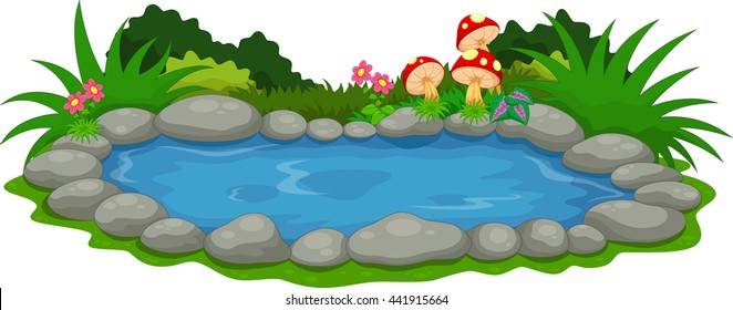 A small lake cartoon