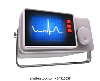 Small Medical Monitor Isolated On White Background