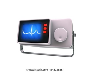 Small Medical Monitor Isolated On White Background