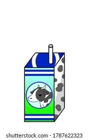 A Small Milk Carton With A Straw