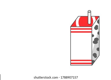 A Small Milk Carton With A Straw