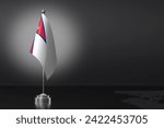 Small Nepal Flag in Front of Black Background, 3d Rendering
