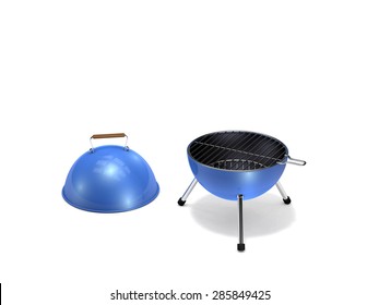 Small Portable Barbecue Grill Isolated On White Background