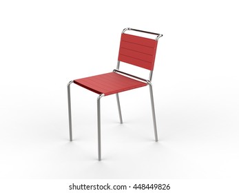 Small red chair - studio lighting - on white background - 3D render