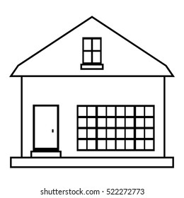 Small Rural House Icon Outline Illustration Stock Illustration ...