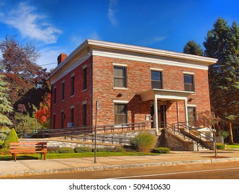 Small Town Bank Depiction