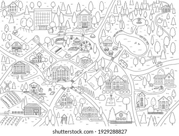 Small Town Map For Kids Room