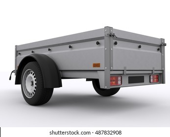 Small Trailer Isolated 3d Rendering