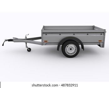 Small trailer isolated 3d rendering