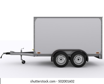 Small Trailer isolated 3d rendering