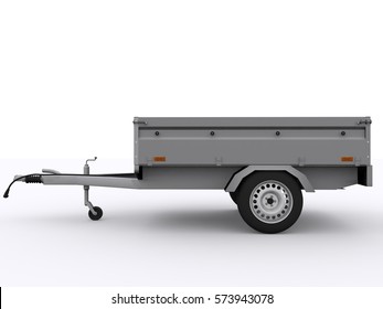 Small Trailer isolated 3d rendering