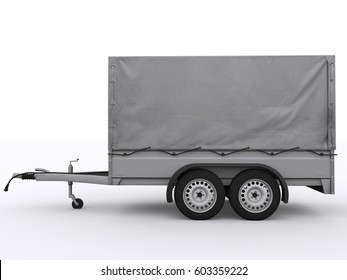 Small Trailer Isolated 3d Rendering