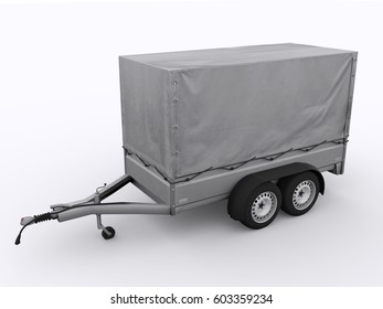 Small Trailer Isolated 3d Rendering