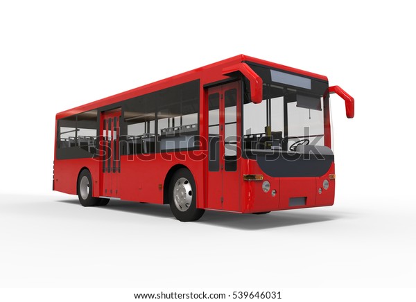 Small Urban Red Bus On White Stock Illustration 539646031