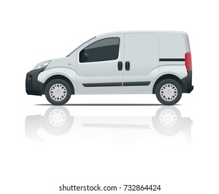 Small Van Car. Isolated a template for car branding and advertising. Side view. 