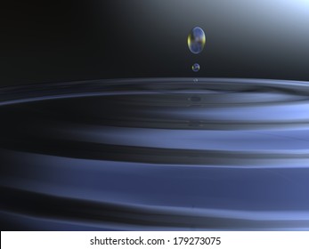 Small Water Drop Fall On Surface And Jump Back For Adv Or Others Purpose Use