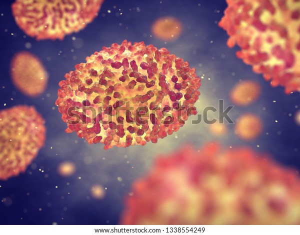 Smallpox also known as
Variola was an infectious disease caused by the Variola virus, 3d
illustration