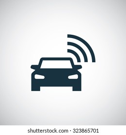 Smart Car Icon, On White Background 