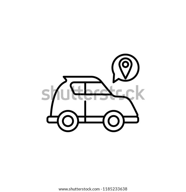 Smart car location  icon.\
Element of artificial intelligence icon for mobile concept and web\
apps. Thin line Smart car location  icon can be used for web and\
mobile