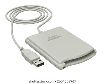 Smart card reader isolated on white background - 3D illustration