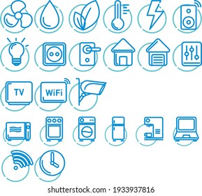 Smart Home Concept Icon Set Ilustration.