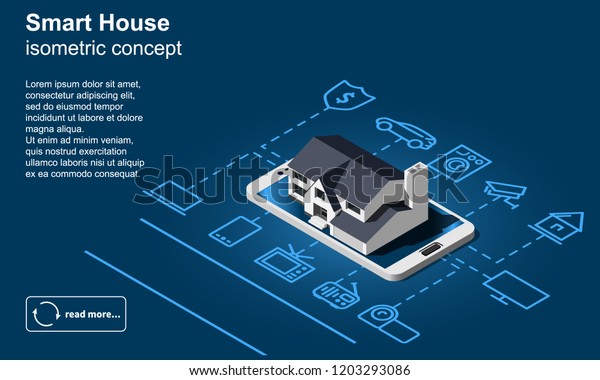 Smart home  icon. Internet of things\
isometric\
illustration.