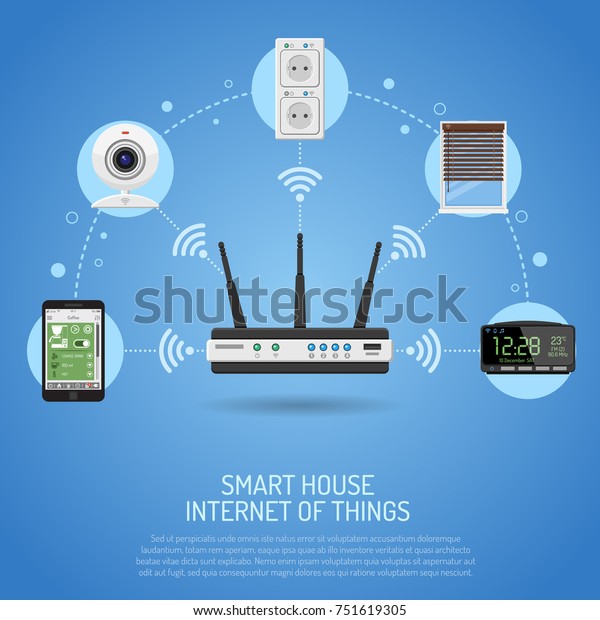 Smart House Internet Things Concept Smartphone Stock Illustration ...