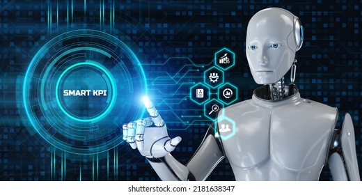 Smart Kpi Key Performance Indicator Robot Stock Illustration 2181638347 ...