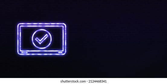 Smart Meter Readings Icon Neon Style