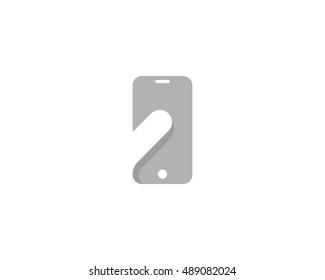 Smart Phone Negative Space Logo Symbol. Touch Screen Finger Monitor Mobile Phone Hand Creative Sign. Tablet PC, Gadget Idea Logotype