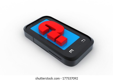 Smart phone with question mark