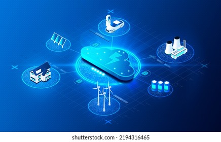 Smart Power Grid - Smart Electricity Grid - Electricity Network Based On Digital Technology That Is Used To Supply Electricity To Consumers Via Two-way Digital Communication - 3D Illustration