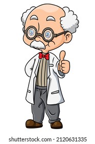 Smart Professor Laboratory Coat Giving Thumb Stock Illustration 2120631335