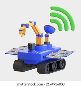 Smart Robot Rover Vehicle Internet Of Thing 3d Icon Illustration