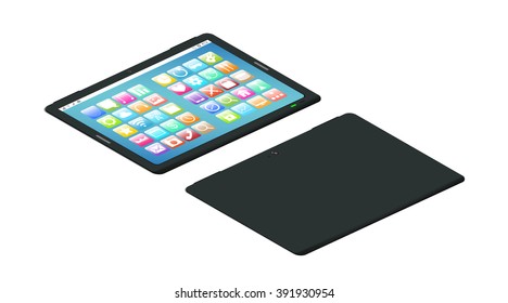 smart tablet 3d isometric 