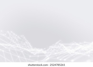 Smart technology white background. Digital network connection technology desktop wallpaper background. White simple network dot map background. White network connection backdrop, technology concept.
