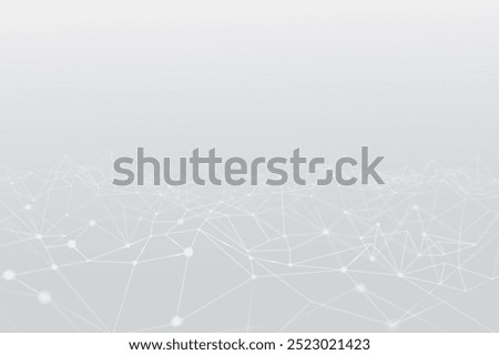 Smart technology white background. Digital network connection technology desktop wallpaper background. White simple network dot map background. White network connection backdrop, technology concept.