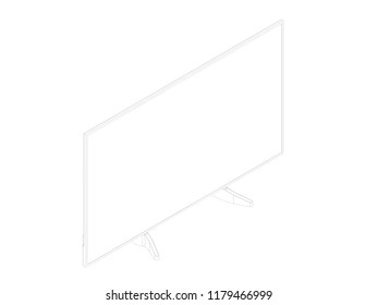 Smart TV Drawing Icon On White Background HD Image