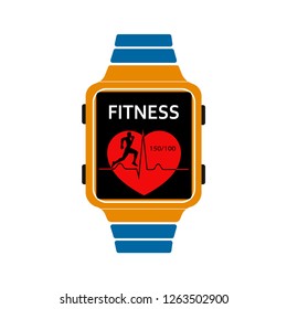 Smart watch vector icon for active people while doing sports.