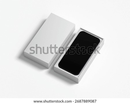 Smartphone Box 3D Render Isolated White for Mockup 1