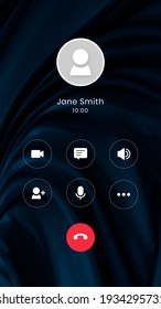 Smartphone Call Interface Ongoing Call Screen Stock Illustration ...