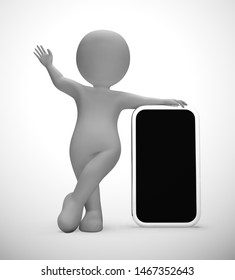Smartphone or cellular mobile device for apps and internet Mockup. Copyspace screen for text - 3d illustration