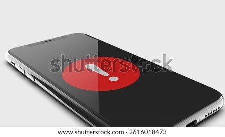 Smartphone Displaying an Red Error Alert