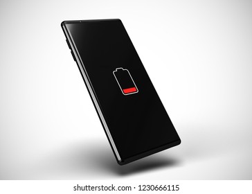 Smartphone Mobile Phone Empty Low Battery 3D Render