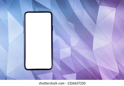 Smartphone Mockup With A Graphic Designed Futuristic Background Suitable For Text Specs Or App UI Promo