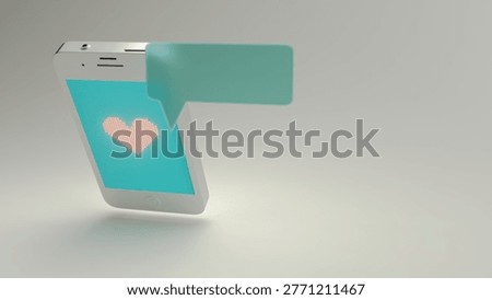 Smartphone with single message bubble and heart icon