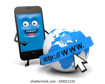 The smartphone and the www Internet Explorer