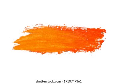 Smear of orange watercolor paint on a white background, isolated - Shutterstock ID 1710747361